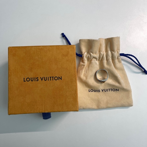 Louis Vuitton Berg Nanogram Ring M Silver/Gold M00217 w/ box and dust bag - Picture 3 of 16